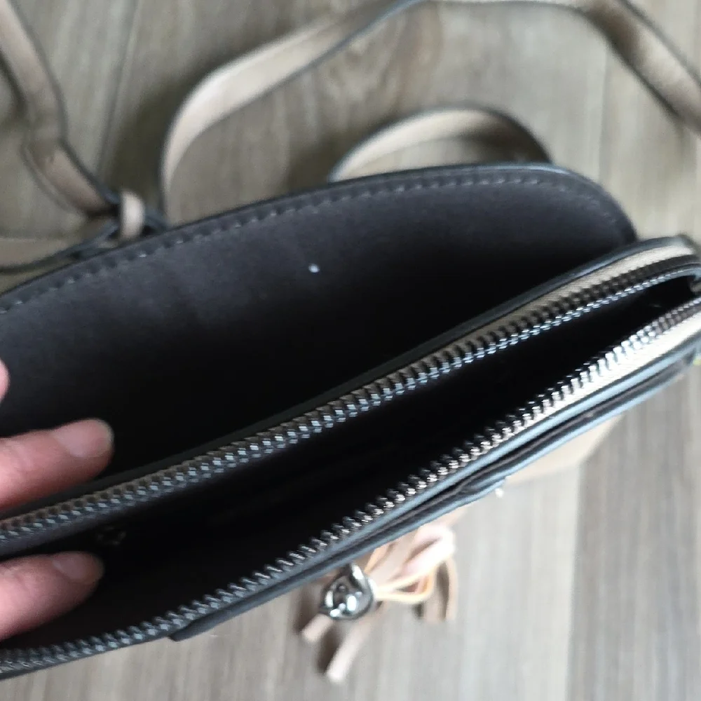 Elegant Taupe Crossbody Bag with Tassel